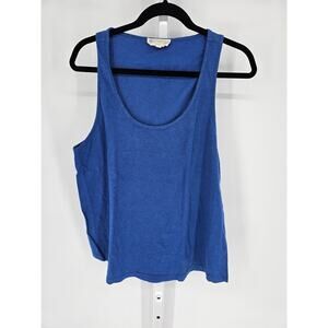 Synergy Women's Blue Sleeveless Round Neck Casual Tank Top Size L